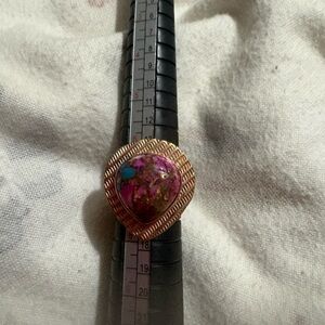 Copper  Pink Stone Statement Ring - Women Jewelry